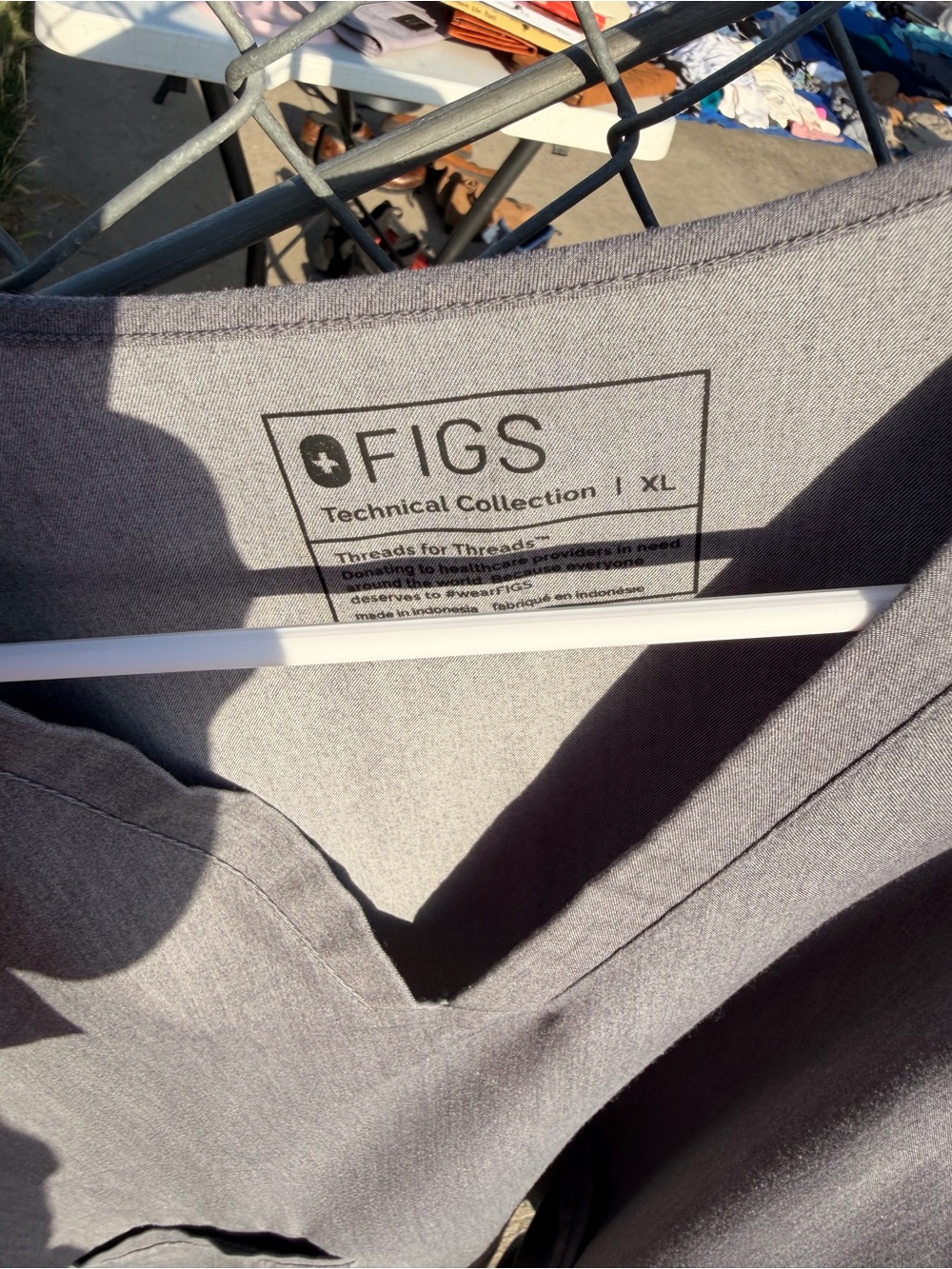 Figs Heather Gray V‑Neck Scrub Top